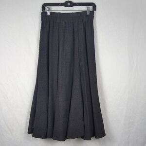 MARIA RODRIGUEZ Black Textured Long Midi Maxi Skirt